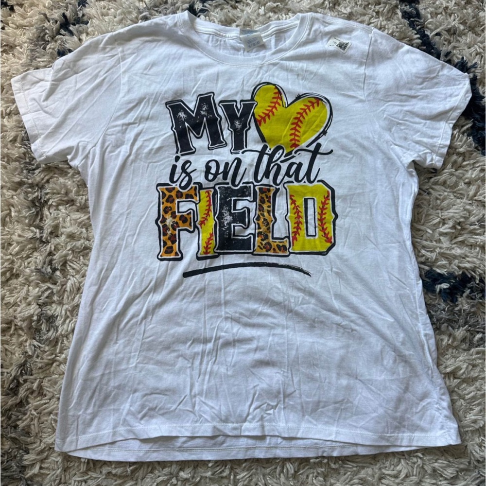 My Heart is on that Field Softball tee